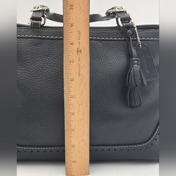 🌻VINTAGE!🌻Coach Y2K Hampton Luxury Tassel Satchel + Shoulder Chain Strap,Black - Picture 14 of 16